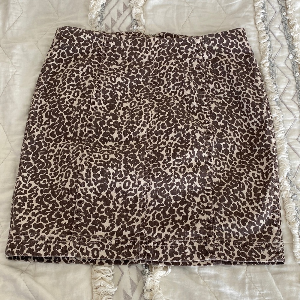 Free People Leopard Skirt